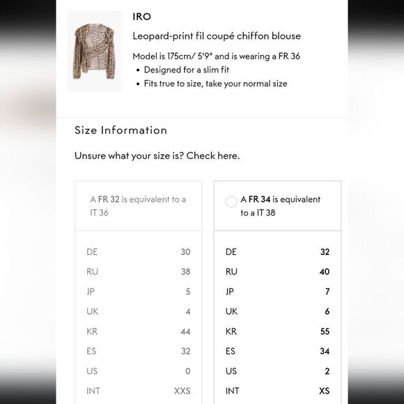 🆕️ IRO Magena Fil Coupé Chiffon Puff Sleeve Ruffle Long Sleeve Blouse Leopard - Picture 3 of 15